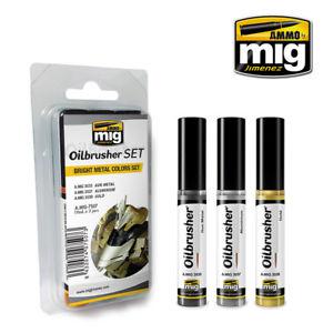 A.MIG-7507 油畫筆組-光亮金屬適用 OILBRUSHER SET--BRIGHT METAL COLORS SET