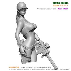 YUFAN MODEL YFWW-1804 1/25 美女玫瑰殺手人物
