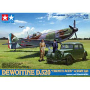 TAMIYA 61109 1/48 WW II法國.空軍 地瓦丁飛機 D-520戰鬥機帶參謀車/空戰英雄式樣