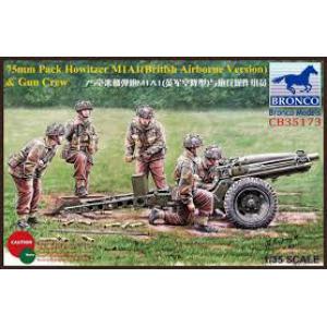 BRONCO CB-35173 1/35 WW II英國.陸軍 M1A1型75mm(空降型)馱運榴彈砲與砲兵操作人物組