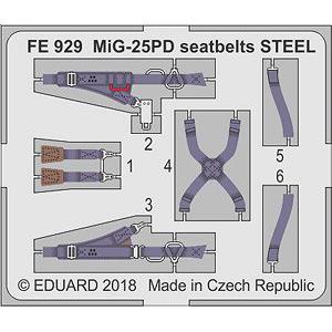 團購.EDUARD FE-929 1/48 蘇聯.空軍 MIG-25PD'蝠狐'戰鬥機適用座椅背帶金屬蝕刻片