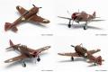 PLATZ KHK-144-3 1/144 WW II日本.帝國陸軍 二式'鐘馗'戰鬥機/2架入.謎之空賊團.荒野的壽飛行隊塗裝式樣