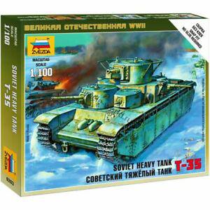 ZVEZDA 6203 1/100 WW II蘇聯.陸軍 T-35多砲塔坦克/免膠水黏合.卡緊模型