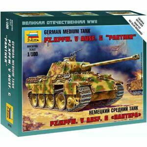 ZVEZDA 6196 1/100 WW II德國.陸軍 Pz.Kpfw.V Ausf.G 五號G型'黑豹'坦克/免膠水黏合.卡緊模型