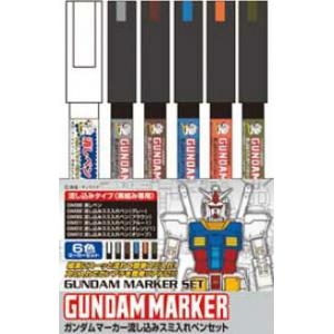 MR.HOBBY GMS-122 鋼彈適用馬克筆套組/6色 GUNDAM MAKER SET/6 COLOR