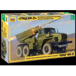 ZVEZDA 3655 1/35 蘇聯.陸軍 BM-21'冰雹'多管火箭炮@@