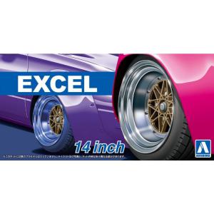 AOSHIMA 054710 1/24 #80 TUNED PARTS 公司 EXCEL 14英吋輪框及輪胎