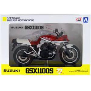 AOSHIMA 105238 1/12 完成品--鈴木機車 GSX1100S'刃'摩托車/紅/白色