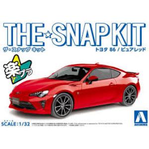 AOSHIMA 057551-03-F 1/32 快樂裝模型系列(免黏合/免塗裝)--豐田汽車 86轎跑車/亮紅色/免塗裝免膠水黏合.卡緊SNAP系列