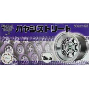 FUJIMI 193496 1/24 輪胎系列--#08 HAYASHI公司 15英吋STREET輪框及輪胎