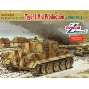 DRAGON 6700 1/35 WW II德國.陸軍 Sd.Kfz.181 Ausf.E'老虎I'帶防磁刻紋生產型坦克