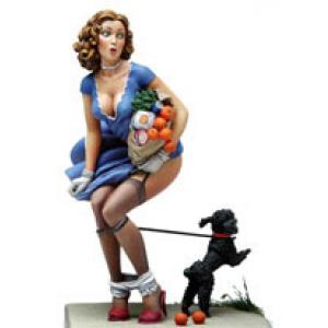 ANDERA MINIATURES UP-01 1/22 黑色小狗與美女人物