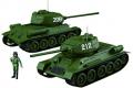 FUJIMI 762425-S.W.A.34 1/76 WW II蘇聯.陸軍 T-34/85中型坦克X2輛