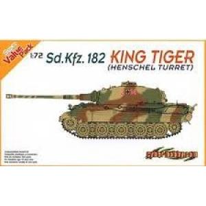 DRAGON 7511 1/72 WW II德國.陸軍 Sd.Kfz.182'老虎II'帶亨舍爾砲塔坦克