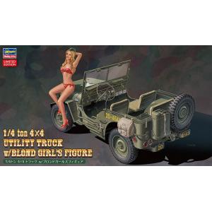 預先訂貨--HASEGAWA 52249-SP-449 1/24 美國.陸軍 威力吉普公司1/4噸4X4多用途卡車帶金髮女郎人物/限量生產