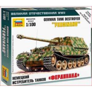 ZVEZDA 6195 1/100 WW II德國.陸軍 Sd.Kfz.184'斐迪南'坦克殲擊車/免膠水黏合.卡緊模型
