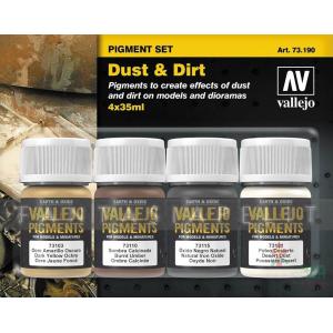 VALLEJO 73.190 色粉/PIGMENT SET--灰塵&污垢 DUST & DIRT