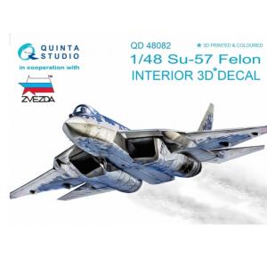 團購 QUINTA STUDIO QD48082 1/48 俄羅斯空軍 蘇霍伊公司SU-57戰鬥機適用座艙立體水貼紙