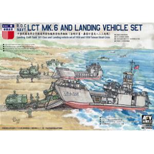AFV SE-735S02 1/350 WW II美國.海軍 LCT MK.6戰車登陸艦&M-55樹脂製自走砲/台灣.海軍'合'字號戰車登陸艦.823砲戰.金剛計畫式樣