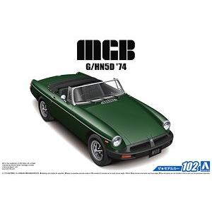 AOSHIMA 056868 1/24 英國.摩里斯汽車 G/HN5D MG-B MK-3敞篷轎跑車/綠色.1974年式樣