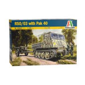 ITALERI 6563 1/35 WW II德國.陸軍 施泰爾公司RSO/03履帶牽引車帶PAK-40 75mm反坦克炮