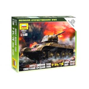 ZVEZDA 6159 1/100 WW II蘇聯.陸軍 T-34/76 1943年生產型坦克