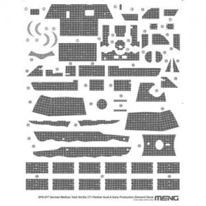 MENG MODELS SPS-077 1/35 WW II德國.陸軍 Pz.Kpfw.V Ausf.A'黑豹'A早期生產型坦克適用防磁裝甲水貼紙