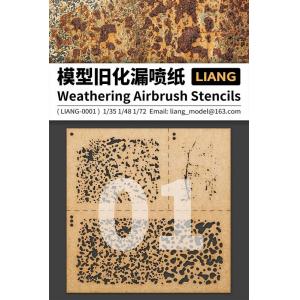 LIANG MODELS 0001 模型舊化 漏噴紙 WEATHERING AIRBRUSH STENCILS