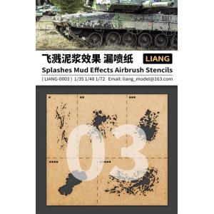 LIANG MODELS 0003 泥漿飛濺效果漏噴紙 SPLASHES MUD EFFECTS AIRBRUSH  STENCILS