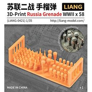 LIANG MODELS LIANG-0421 1/35 3D列印模型.二戰俄軍手榴彈 RUSSIA GRENADE