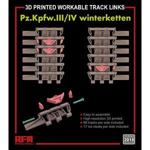 團購.麥田/RFM MODELS RM-2018 1/35 WW II德國.陸軍 3D列印.Pz.Kpfw.III/IV坦克/坦克殲擊車適用雪地活動式鏈接履帶