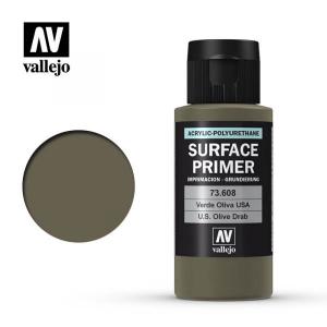 團購.VALLEJO 73.608 美軍橄欖綠色底漆補土 SURFACE PRIMER.USA OLIVE DRAB@@