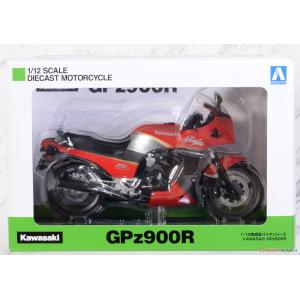 AOSHIMA 109212 1/12 完成品--川崎機車 GPZ-900R'忍者'摩托車/紅-灰色