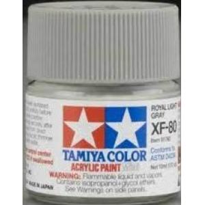 TAMIYA xF-80  壓克力系水性/皇家淺灰色 ROYAL LIGHT GRAY 4950344070091