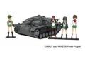 PLATZ GPSP-5 少女與戰車.最終章--WW II德國.陸軍 Sturmgeschütz III三號F生產型突擊炮(塗裝完成品)&1/35 3個河馬隊立姿少女人物(未塗裝品)