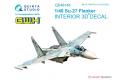 團購 QUINTA STUDIO QD48148 1/48 俄羅斯.空軍  蘇愷公司SU-27'側衛'戰鬥機適用立體水貼紙