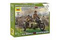 ZVEZDA 6277 1/72 SOVIET MOTORCYCLE M-72 WITH SIDEC...