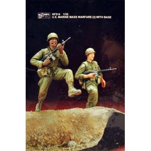HOBBY FAN 1/35 越戰美軍士兵 衝鋒陷陣  附地台