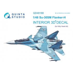 團購 Quinta Studio QD48188 1/48 俄羅斯側衛戰機 SU-30SM Flanker-H 3D立體浮雕水貼