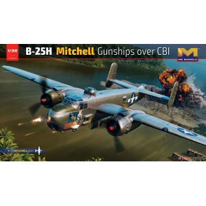 HK Models 01E037 1/32 美國北美航空公司 B-25H 米切爾型轟炸機 Mitchell Gunships over CBI